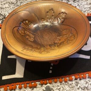 John Bauman famous retired clay pottery gorgeous Fall centerpiece 16x16. $149